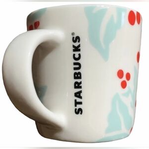 STARBUCKS 2018 Holly Berries/Cherries Demitasse Espresso Ceramic Mug, 3oz